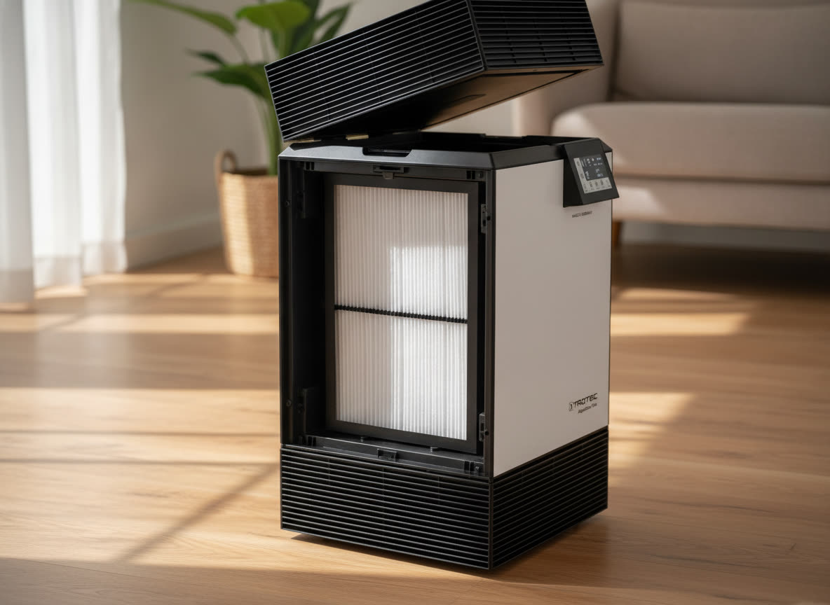 Open filtercompartiment met HEPA-filter
